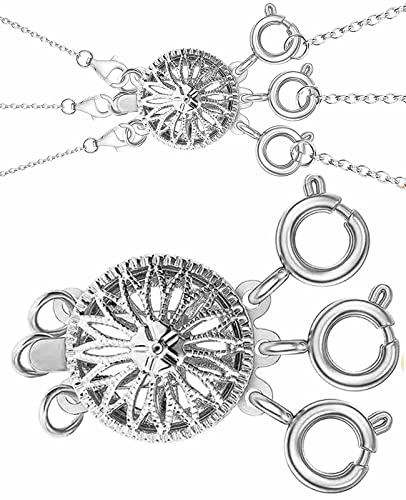 Halsketten-Verschlüsse, Trenner, für Damen, 14 Karat Gold und Silber, verhedderungsfrei, Sicherheitsschmuck, Verschlussverschluss, Konverter-Kettenverlängerung (1 Stück, Silber) von Clysoru