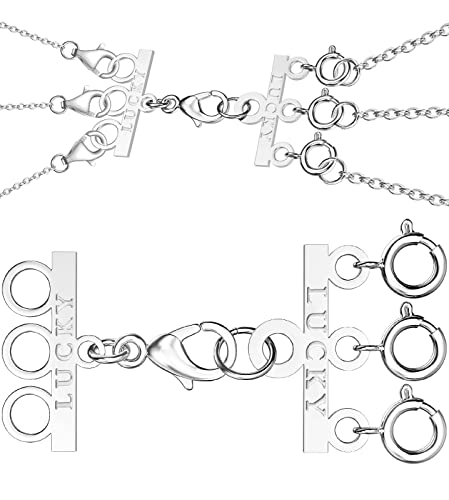 Lucky Halskette mit Schichtverschluss, Damen-Schmucktrenner, 18 Karat Gold und Silber, mehrere Halsketten-Verschlüsse (1 Stück Argentum) von Clysoru