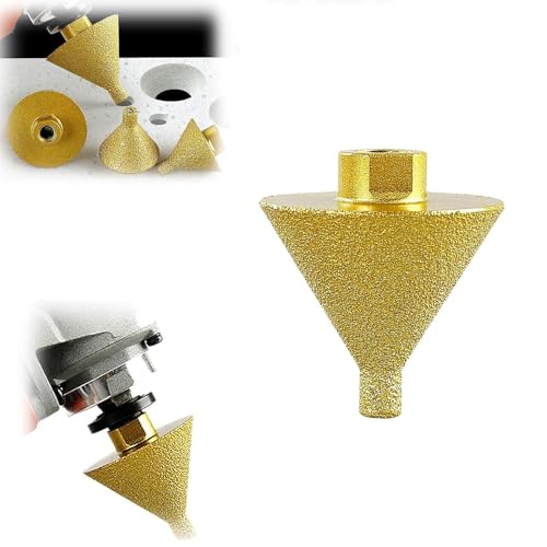 Diamant-Abschrägungs-Fasen-Bit für Winkelschleifer, Anfas- und Polier-Gewinde-Senker-Bit, Senker-Bohrer, Lochschneider für Duschporzellanfliesen für M10-Gewindeadapter (38mm) von Cmeilau