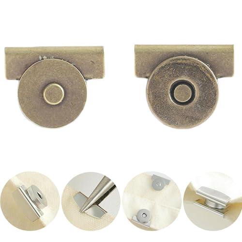 Nahtlose Metallschnalle, kein Nähen erforderlich, magnetischer Taschenclip aus Metall, magnetischer Geldbörsenverschluss, Verschlussverschluss, Nähen, Basteln, DIY, versteckte Schnalle (Coppery) von Cmeilau