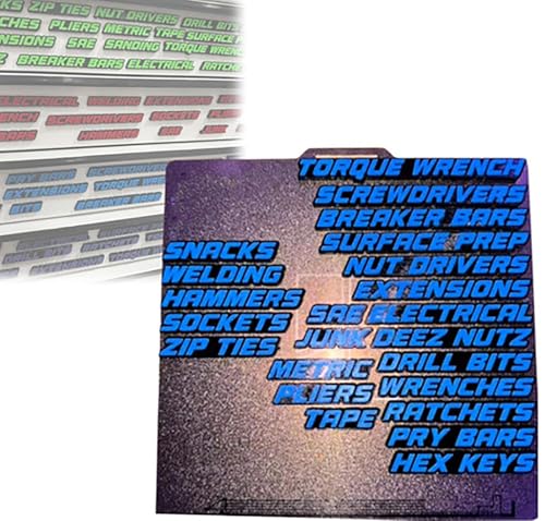 Toolbox -Schubladen -Tags,3D Magnetic Tool Box Organizer Etiketten,Mini wiederverwendbare Toolbox -Schubladenorganisationen Aufkleber für schnelle Identifizierung der Werkzeugkastenschublade (Blue) von Cmeilau
