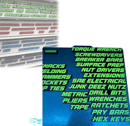 Toolbox -Schubladen -Tags,3D Magnetic Tool Box Organizer Etiketten,Mini wiederverwendbare Toolbox -Schubladenorganisationen Aufkleber für schnelle Identifizierung der Werkzeugkastenschublade (Green) von Cmeilau