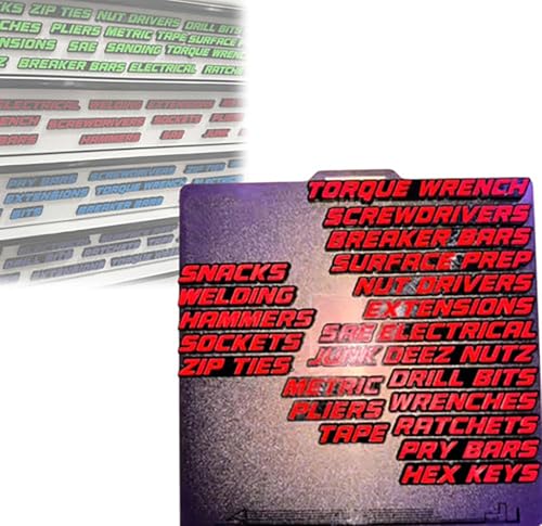 Toolbox -Schubladen -Tags,3D Magnetic Tool Box Organizer Etiketten,Mini wiederverwendbare Toolbox -Schubladenorganisationen Aufkleber für schnelle Identifizierung der Werkzeugkastenschublade (Red) von Cmeilau