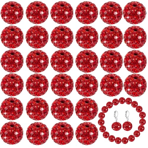 Strass-Perlen zur Schmuckherstellung, 10 mm, 100 Stück, Discokugel-Perlen aus Ton für Stifte, glitzernde Diamant-Strass-Abstandshalter für Stifte, Perlen-Perlen, Großpackung für Armband, Halskette, von Cmidy