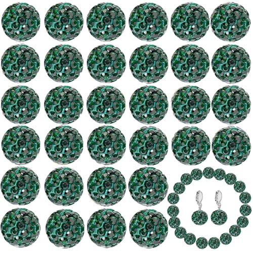Strass-Perlen zur Schmuckherstellung, 10 mm, 100 Stück, Discokugel-Perlen aus Ton für Stifte, glitzernde Diamant-Strass-Abstandshalter für Stifte, Perlen-Perlen, Großpackung für Armband, Halskette, von Cmidy