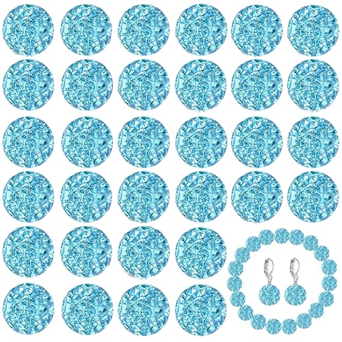 Strass-Perlen zur Schmuckherstellung, 10 mm, Aquamarin, Discokugel-Perlen für Stifte, glitzernde Diamant-Strass-Abstandshalter für Stifte, Perlenstift-Perlen für Armbänder, 100 Stück von Cmidy