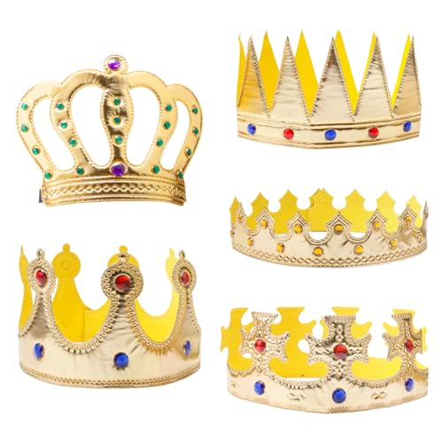 Cncedi 5 Stück Königskronen für Kinder, King Hat King Queen Kronen von Cncedi