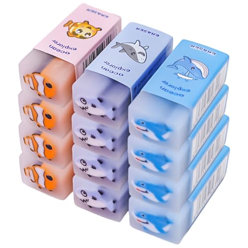 12pcs süße Radiergummis für Kinder, Ozeanthemen -Duftgummi, perfekt für Klassenzimmerpreise, Partygeschäfte und Geschenke im Klassenzimmer, Kunstrotler 12pcs süße Radiergummis für Kinder, Ozeanthemen -Duftgummi, perfekt für Klassenzimmerpreise, Partygeschäfte und Geschenke im Klassenzimmer, Kunstrotler von Cndiyald