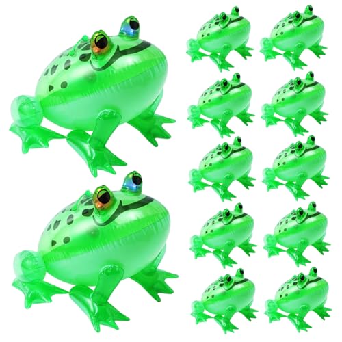 Aufblasbarer Frosch 12pcs leuchten realistischer Froschballon PVC aufblasbare Tiere mit elastischer Schnur 7.9x7.9x3.9in Quietschende Blowtiere, blasen Aufblasbarer Frosch 12pcs leuchten realistischer Froschballon PVC aufblasbare Tiere mit elastischer Schnur 7.9x7.9x3.9in Quietschende Blowtiere, blasen von Cndiyald