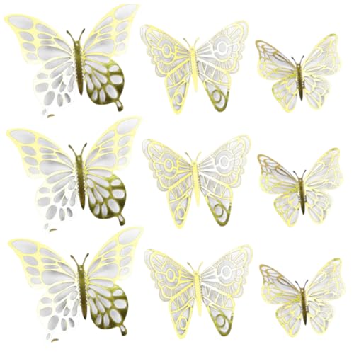 Butterfly Cupcake Topper Gold 3D Schmetterling Kuchen Dekoration Hohlbutterfly Dekor für Hochzeits Geburtstagsfeier Versorgung 36pcs Kuchen Cupcake Topper von Cndiyald