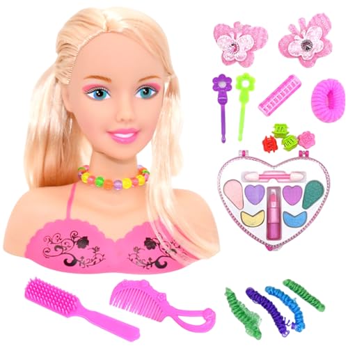 Cndiyald 1 Set Doll Head für Haarstyling Kinder mit Accessoires Safe niedliche realistische Styling Puppenkopf und Haarzubehör Spaß tun, um Spielzeug für Kindergeschenk zu Spielen, für Cndiyald 1 Set Doll Head für Haarstyling Kinder mit Accessoires Safe niedliche realistische Styling Puppenkopf und Haarzubehör Spaß tun, um Spielzeug für Kindergeschenk zu Spielen, für von Cndiyald