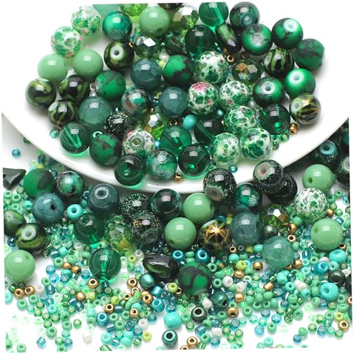 Cndiyald Glasperlen, 2 eingestellte grüne Perlen, 8 mm runde Glas für Schmuckherstellung, Armband -Herstellung Kit Cndiyald Glasperlen, 2 eingestellte grüne Perlen, 8 mm runde Glas für Schmuckherstellung, Armband -Herstellung Kit von Cndiyald