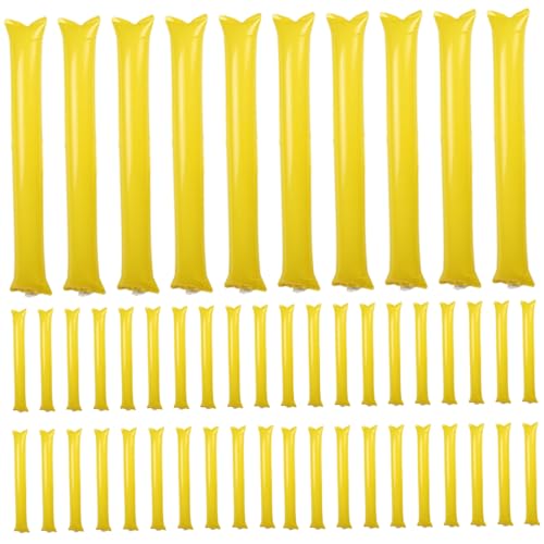 Cndiyald Thunder Sticks, 50 Prozent jubeln Stick Plastik, aufblasbarer Geräuschhersteller, aufblasbare Donnerstangen Rauschhersteller Gelbgelb von Cndiyald