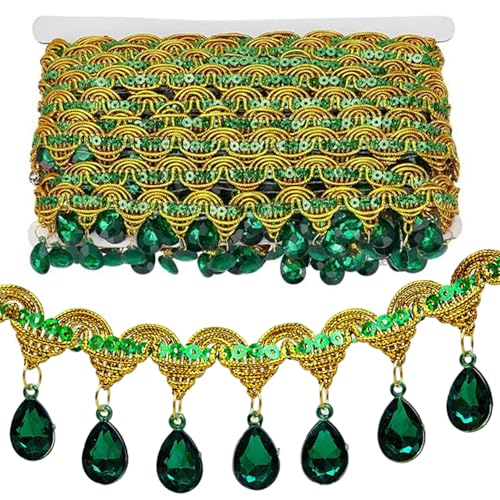 Strass-Fransenbesatz, 9, 8 Yards glänzender Perlenbesatz, 1, 8 Zoll Fransen für Kleidung, Strassband-Quastenketten-Applikation Strass-Fransenbesatz, 9, 8 Yards glänzender Perlenbesatz, 1, 8 Zoll Fransen für Kleidung, Strassband-Quastenketten-Applikation von Cndiyald