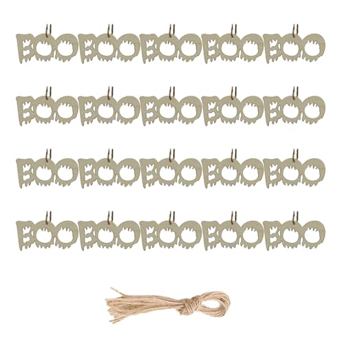 20pcs Halloweens Holzdekorationen Kreative Ornamente Handgefertigtes Bastelsatz Für Ferienhäuser Dekoration Zubehör Halloweens Holzdekorationen von Cnrfeoap