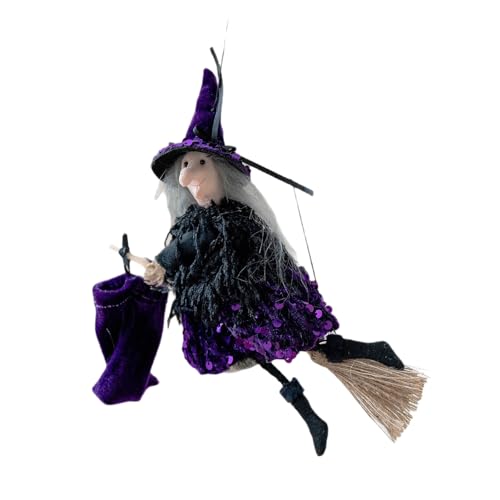 Cnrfeoap Halloween-Hexenkostüm-Set mit Besentasche und Hut, Themenparty-Zubehör, Halloween-Eigentumsset für Erwachsene, Hexenbesen von Cnrfeoap