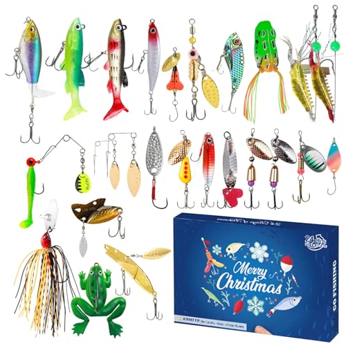 Festival Fishing Tackle Adventskalender, 24 Tage Köder für Angelfreunde und Hobbyisten von Cnrfeoap