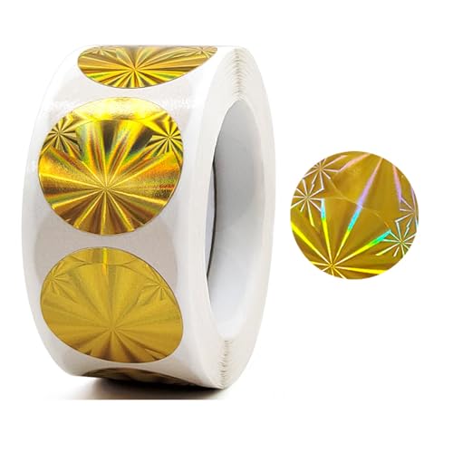 Glitzernde Aufkleber, Belohnungsaufkleber, Geschenk, bunt, glitzernd, dekorativ, rund, bunt, glitzernd, dekorativ, 50 Stück Glitzernde Aufkleber, Belohnungsaufkleber, Geschenk, bunt, glitzernd, dekorativ, rund, bunt, glitzernd, dekorativ, 50 Stück von Cnrfeoap