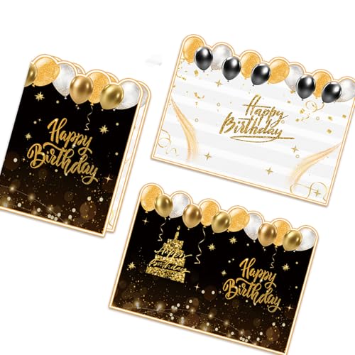 Großes Gästebuch "Happy Birthday", übergroße Nachricht, Gedenkkarte für Freunde und Familie, personalisierbar, Schwarz / Gold Großes Gästebuch "Happy Birthday", übergroße Nachricht, Gedenkkarte für Freunde und Familie, personalisierbar, Schwarz / Gold von Cnrfeoap