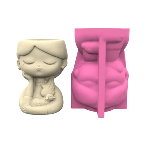 Lebensmittel Sicheres Silikon Pflanzerform Mit Mädchen Figur Handwerkliche Blumentöpfe Schimmelpekte Werkzeug Für Hausgartendekoration Handgefertigte Gartengarten Silikonform von Cnrfeoap