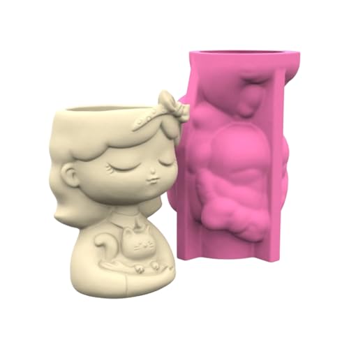 Lebensmittel Sicheres Silikon Pflanzerform Mit Mädchen Figur Handwerkliche Blumentöpfe Schimmelpekte Werkzeug Für Hausgartendekoration Handgefertigte Gartengarten Silikonform von Cnrfeoap