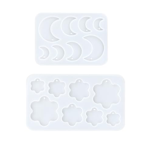 Lebensmittel Sicheres Silikonschmuck Set Für Blumen Und Mond Reize Wiederverwendbare Bastelformen Mit Einfacher Freisetzungsdesign Silikonform Für Halskette Charme von Cnrfeoap