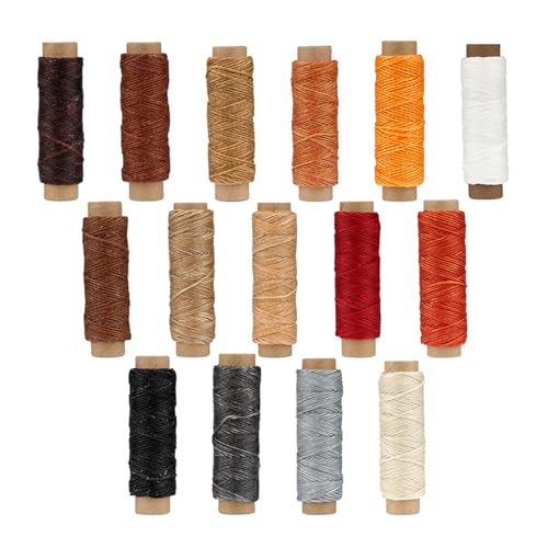 Leder-Nähgarn, gewachst, gewachst, für Schuhe, Reparatur von Lederprojekten, 15 Farben Leder-Nähgarn, gewachst, gewachst, für Schuhe, Reparatur von Lederprojekten, 15 Farben von Cnrfeoap