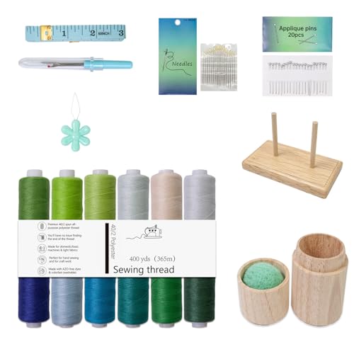 Nähfaden 12-Farben Polyester Set Für Quilting Stickerei Und Stoffnähte Hohe Stärken Nähmaschinengewinde von Cnrfeoap