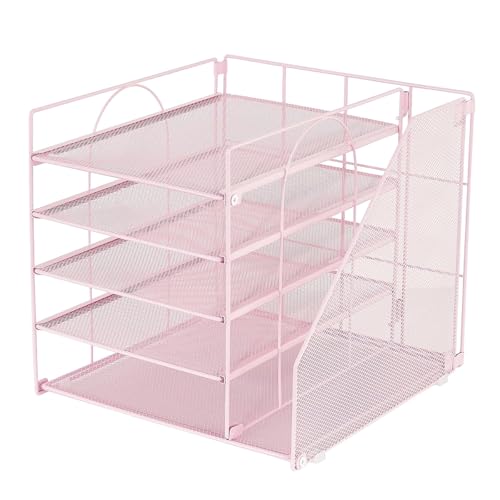 Platzsparender Schreibtisch-Organizer aus Eisen, 5-stöckig, Briefablage, Organizer mit Zeitschriftenständer für Bürobedarf, Eisenpapierablage für Schreibtisch Platzsparender Schreibtisch-Organizer aus Eisen, 5-stöckig, Briefablage, Organizer mit Zeitschriftenständer für Bürobedarf, Eisenpapierablage für Schreibtisch von Cnrfeoap