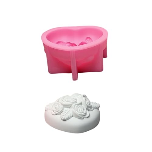 Silikonform mit Rosenherz, für Seife, Heimdekoration, Fondant, Gips, kreative Silikonform von Cnrfeoap
