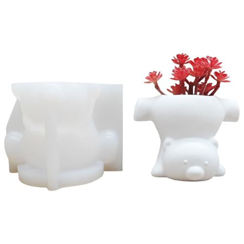 Silikonvasenformen in Bärenform für Topfpflanzen, Blumenarrangements, Blumenvasen, Silikonformen für Epoxidharz-Topfhandwerk von Cnrfeoap