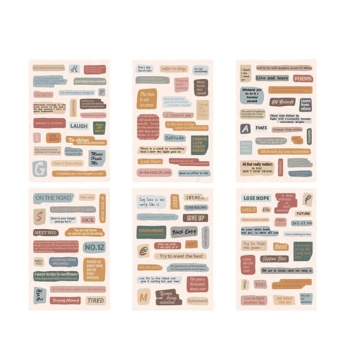 Stilvoller Wasserdichtes Retro Pet Letter Aufkleber 6 Blatt/PC Für Kreative Journaling Scrapbooking Und Handcrafts Design Letter Design von Cnrfeoap