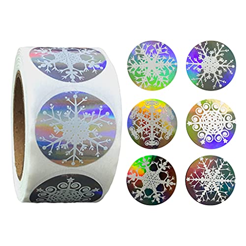 Weihnachts-Schneeflocken-Aufkleber, 500 Stück/Rolle, Verpackungsetikett, Zubehör für Bäckerei, Kuchen, Kekse Weihnachts-Schneeflocken-Aufkleber, 500 Stück/Rolle, Verpackungsetikett, Zubehör für Bäckerei, Kuchen, Kekse von Cnrfeoap