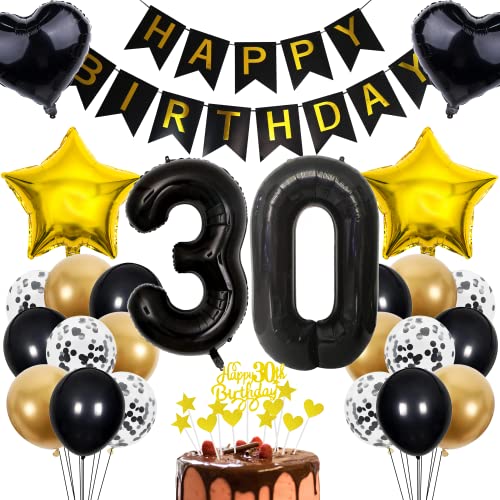 Cnrose Deko 30. Geburtstag Mann Tortendeko 30 Geburtstag Frau Männer Deko Geschenk für 30. Geburtstag Männer Rosegold Geburtstag 30 Mann 30 jahre Geburtstag deko Ballon 30 Geburtstag 30 jahre Mann von Cnrose