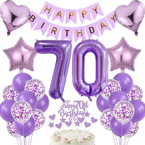 70 Geburtstag Mann Deko 70. Geburtstag Frauen Tortendeko Geschenk für 70. Geburtstag Frauen Lila Geburtstag 70 Mann 70 jahre Geburtstag deko Ballon 70 Geburtstag 70 jahre Frauen Geburtstagsdeko von Cnrose