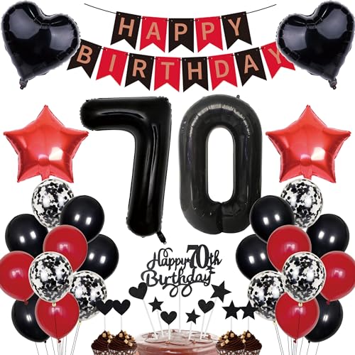 70. Geburtstag Deko Mann Frauen Tortendeko 70 Geburtstag Girlande Schwarz Rot Deko 70 jahre Geburtstag Party Deko 70th Ballons Konfetti luftballon Zahl 70 Luftballons 70.ter Geburtstag Dekoration 70. Geburtstag Deko Mann Frauen Tortendeko 70 Geburtstag Girlande Schwarz Rot Deko 70 jahre Geburtstag Party Deko 70th Ballons Konfetti luftballon Zahl 70 Luftballons 70.ter Geburtstag Dekoration von Cnrose
