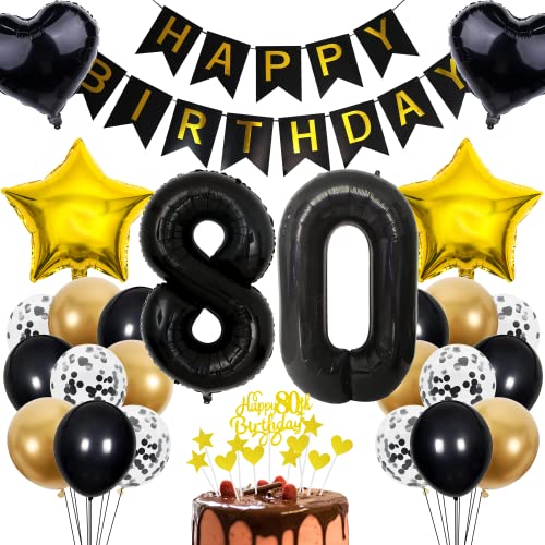 Cnrose 80. Geburtstag Deko für Mann und Frau - Tortendeko, Geschenk, Rosegold Ballon - 80 Jahre Feier Cnrose 80. Geburtstag Deko für Mann und Frau - Tortendeko, Geschenk, Rosegold Ballon - 80 Jahre Feier von Cnrose