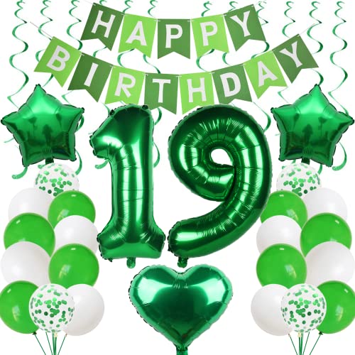 Ballons 19 Geburtstag Grün Luftballon 19. Geburtstagsdeko für Mädchen Jungen 19. Geburtstag Junge Geburtstagsdeko 19 Jahre Junge Grün Deko Geburtstag Luftballons 19. Geburtstag Grün mit Girlande Ballons 19 Geburtstag Grün Luftballon 19. Geburtstagsdeko für Mädchen Jungen 19. Geburtstag Junge Geburtstagsdeko 19 Jahre Junge Grün Deko Geburtstag Luftballons 19. Geburtstag Grün mit Girlande von Cnrose