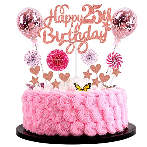 Tortendeko 25 Geburtstag Deko Kuchen Topper 25 Kuchen Deko 25 Geburtstag Frau Happy Birthday 25 Tortendeko 25 Jahre Frau Kuchendeko 25. Geburtstag Frau Rosa Tortendeko 25. Geburtstag Frau Rosegold von Cnrose