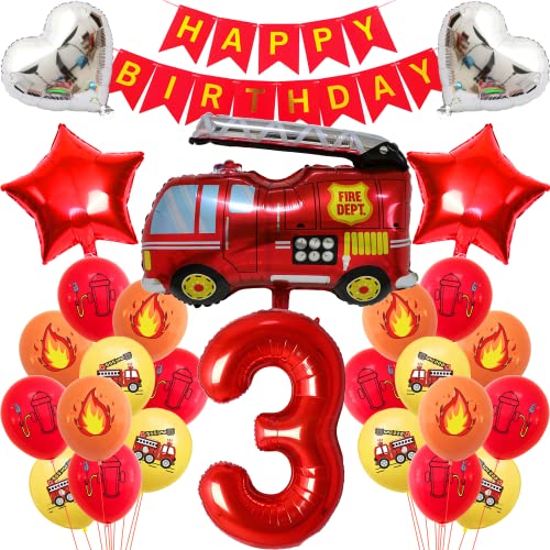 Feuerwehr Geburtstag Deko 3 Jahre Junge Kindergeburtstag Feuerwehrauto Deko Junge Geburtstagsdeko Feuerwehr Deko 3. Geburtstag Junge Feuerwehrauto Ballons Deko Feuerwehr Kindergeburtstag 3 Geburtstag von Cnrose