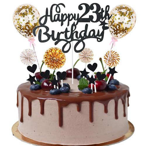 Cnrose Tortendeko Mann Frauen 23. Geburtstag Hello 23 Cake Topper schwarz gold mit Herz Stern Ballon Kuchendeko 23. Geburtstag Happy 23th Birthday Tortendeko 23 jahre Mann 23 Geburtstag Frauen Cnrose Tortendeko Mann Frauen 23. Geburtstag Hello 23 Cake Topper schwarz gold mit Herz Stern Ballon Kuchendeko 23. Geburtstag Happy 23th Birthday Tortendeko 23 jahre Mann 23 Geburtstag Frauen von Cnrose