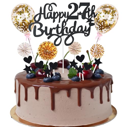 Cnrose Tortendeko Mann Frauen 27. Geburtstag Hello 27 Cake Topper schwarz gold mit Herz Stern Ballon Kuchendeko 27. Geburtstag Happy 27th Birthday Tortendeko 27 jahre Mann 27 Geburtstag Frauen Cnrose Tortendeko Mann Frauen 27. Geburtstag Hello 27 Cake Topper schwarz gold mit Herz Stern Ballon Kuchendeko 27. Geburtstag Happy 27th Birthday Tortendeko 27 jahre Mann 27 Geburtstag Frauen von Cnrose