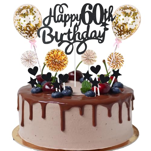 Cnrose Tortendeko Mann Frauen 60. Geburtstag Hello 60 Cake Topper schwarz gold mit Herz Stern Ballon Kuchendeko 60. Geburtstag Happy 60th Birthday Tortendeko 60 jahre Mann 60 Geburtstag Frauen Cnrose Tortendeko Mann Frauen 60. Geburtstag Hello 60 Cake Topper schwarz gold mit Herz Stern Ballon Kuchendeko 60. Geburtstag Happy 60th Birthday Tortendeko 60 jahre Mann 60 Geburtstag Frauen von Cnrose