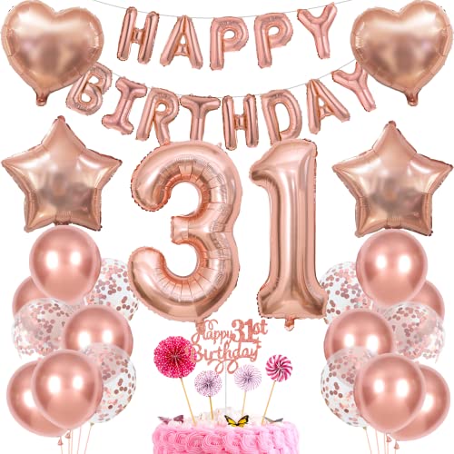 Deko 31. Geburtstag Frau Tortendeko 31 Geburtstag Frauen Deko Geschenk für 31. Geburtstag Frau Rosegold Geburtstag 31 Frauen 31 jahre Geburtstag deko Ballon 31 Geburtstag 31 jahre Frau von Cnrose