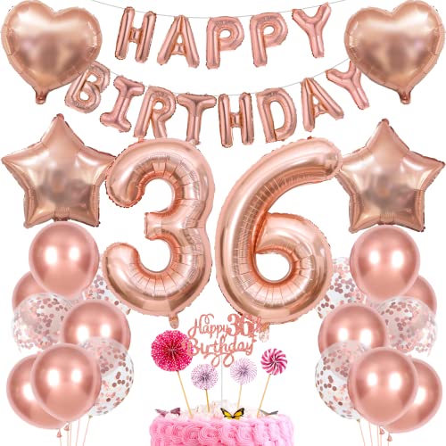 Deko 36. Geburtstag Frau Tortendeko 36 Geburtstag Frauen Deko Geschenk für 36. Geburtstag Frau Rosegold Geburtstag 36 Frauen 36 jahre Geburtstag deko Ballon 36 Geburtstag 36 jahre Frau von Cnrose