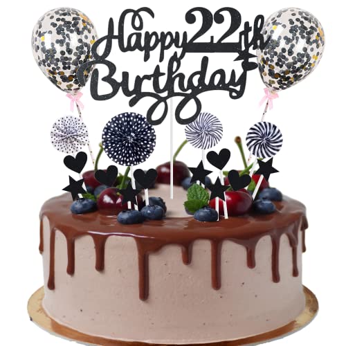 Tortendeko 22 Geburtstag Deko Kuchen Topper 22 Kuchen Deko 22 Geburtstag Mann Happy Birthday 22 Tortendeko 22 Jahre Mann Frau Kuchendeko 22. Geburtstag Mann Schwarz Tortendeko 22. Geburtstag Mann Frau von Cnrose