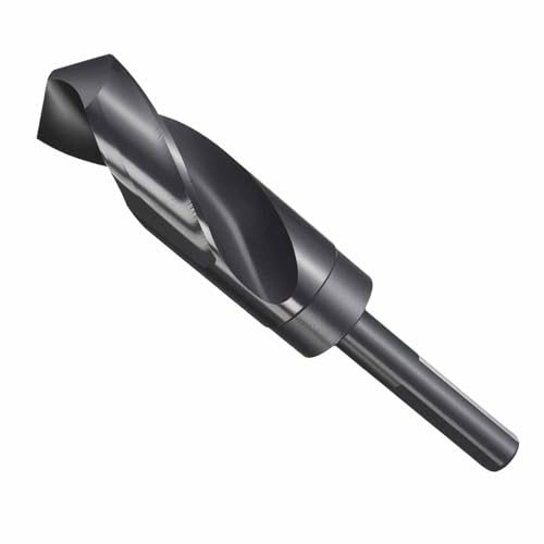 CoCud Bohrer 26.50mm Schnittdurchmesser 1/2" Reduzierter Schaft 3-Kant 4341 HSS Nitrierung Schwarz 118° Spitzenwinkel Bohrer - (Anwendungen: Für Kunststoff Holz) von CoCud