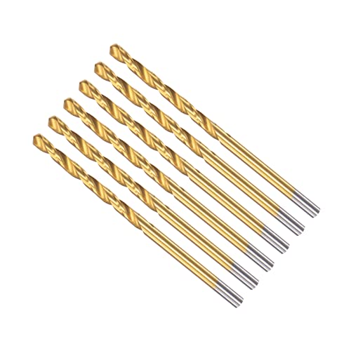 CoCud Drehbohrer 2.7mm Bohren Durchmesser Titan Beschichtet Hochleistungsstahl 6542 Gerade Runde Schaft - (Verwendung: für Edelstahl Legierung Metall) 6Stk von CoCud