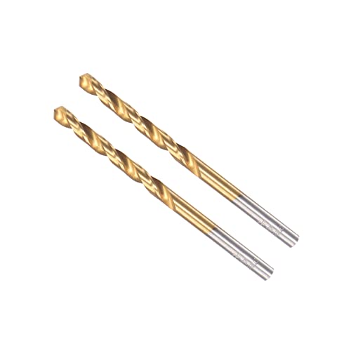 CoCud Drehbohrer 4.2mm Bohren Durchmesser Titan Beschichtet Hochleistungsstahl 6542 Gerade Runde Schaft - (Verwendung: für Edelstahl Legierung Metall) 2Stk von CoCud