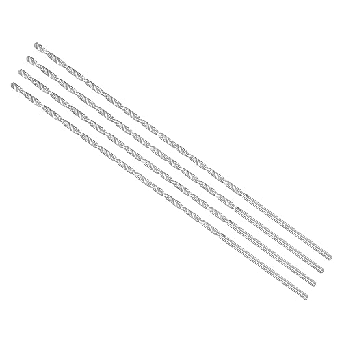 CoCud Extra Lang Drehung Bohreinsätze 3mm Bohrer Durchmesser 250mm Gesamte Länge Schnellarbeitsstahl Drehung Bohrer - (Anwendungen: für Hardened Metall Holzarbeit Plastik Aluminum) 4Stk von CoCud